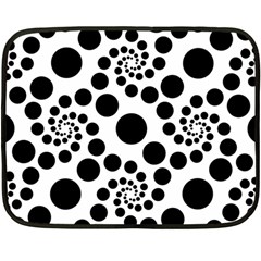 Dot Dots Round Black And White Fleece Blanket (mini) by Amaryn4rt