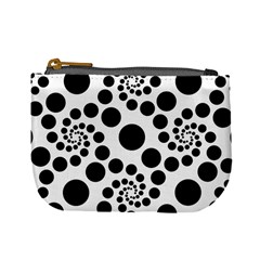 Dot Dots Round Black And White Mini Coin Purses by Amaryn4rt