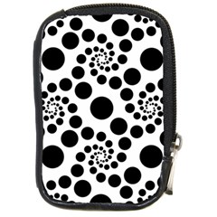 Dot Dots Round Black And White Compact Camera Cases