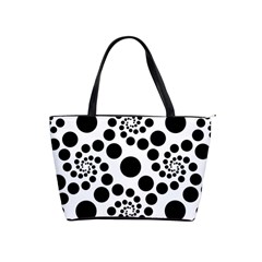 Dot Dots Round Black And White Shoulder Handbags by Amaryn4rt