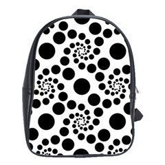 Dot Dots Round Black And White School Bags(large)  by Amaryn4rt