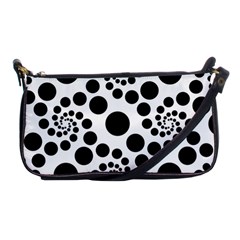 Dot Dots Round Black And White Shoulder Clutch Bags by Amaryn4rt