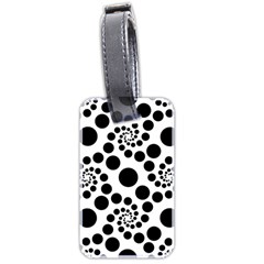 Dot Dots Round Black And White Luggage Tags (two Sides) by Amaryn4rt