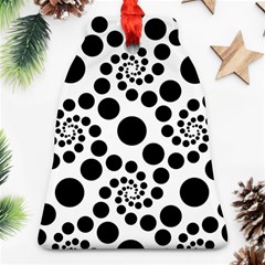 Dot Dots Round Black And White Bell Ornament (two Sides) by Amaryn4rt