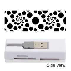 Dot Dots Round Black And White Memory Card Reader (stick)  by Amaryn4rt