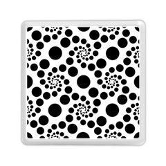 Dot Dots Round Black And White Memory Card Reader (square)  by Amaryn4rt