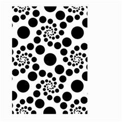 Dot Dots Round Black And White Large Garden Flag (two Sides) by Amaryn4rt