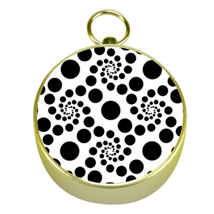 Dot Dots Round Black And White Gold Compasses