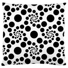 Dot Dots Round Black And White Large Flano Cushion Case (two Sides) by Amaryn4rt