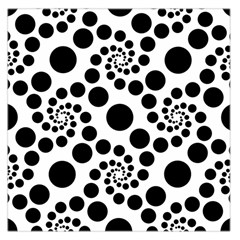 Dot Dots Round Black And White Large Satin Scarf (square) by Amaryn4rt