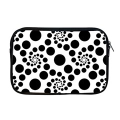 Dot Dots Round Black And White Apple Macbook Pro 17  Zipper Case by Amaryn4rt