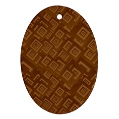 Brown Pattern Rectangle Wallpaper Ornament (oval) by Amaryn4rt