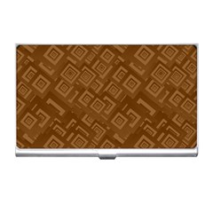 Brown Pattern Rectangle Wallpaper Business Card Holders by Amaryn4rt