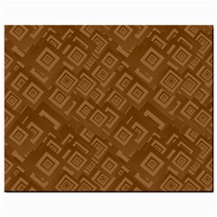 Brown Pattern Rectangle Wallpaper Mini Button Earrings