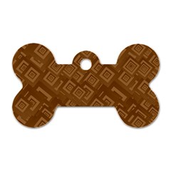 Brown Pattern Rectangle Wallpaper Dog Tag Bone (one Side) by Amaryn4rt