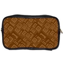 Brown Pattern Rectangle Wallpaper Toiletries Bags by Amaryn4rt