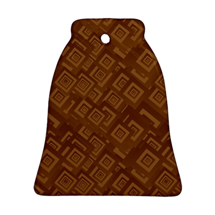 Brown Pattern Rectangle Wallpaper Ornament (Bell)