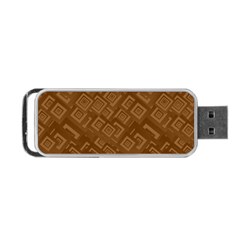 Brown Pattern Rectangle Wallpaper Portable Usb Flash (one Side) by Amaryn4rt