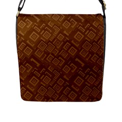 Brown Pattern Rectangle Wallpaper Flap Messenger Bag (l)  by Amaryn4rt