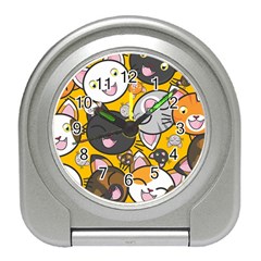 Cats Pattern Travel Alarm Clocks by Valentinaart