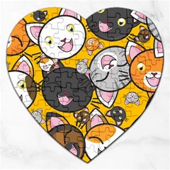 Cats Pattern Jigsaw Puzzle (heart) by Valentinaart