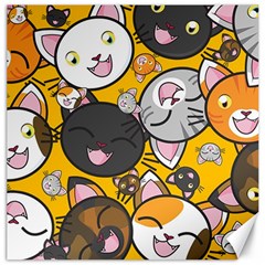 Cats Pattern Canvas 16  X 16   by Valentinaart