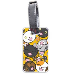 Cats Pattern Luggage Tags (one Side)  by Valentinaart