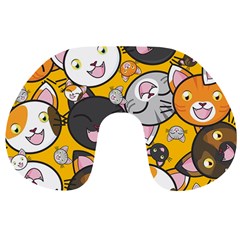 Cats Pattern Travel Neck Pillows by Valentinaart