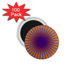 Retro Circle Lines Rays Orange 1 75  Magnets (100 Pack)  by Amaryn4rt