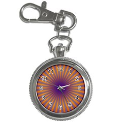 Retro Circle Lines Rays Orange Key Chain Watches by Amaryn4rt