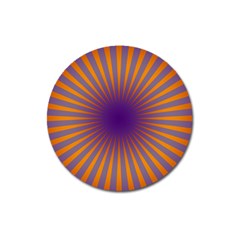 Retro Circle Lines Rays Orange Magnet 3  (round) by Amaryn4rt