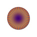 Retro Circle Lines Rays Orange Magnet 3  (Round) Front