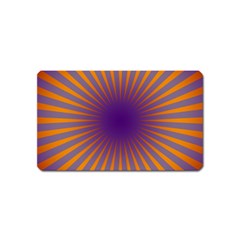 Retro Circle Lines Rays Orange Magnet (name Card) by Amaryn4rt