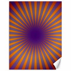 Retro Circle Lines Rays Orange Canvas 18  X 24   by Amaryn4rt