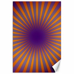 Retro Circle Lines Rays Orange Canvas 20  X 30   by Amaryn4rt