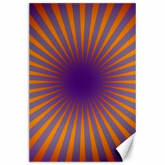 Retro Circle Lines Rays Orange Canvas 24  X 36  by Amaryn4rt