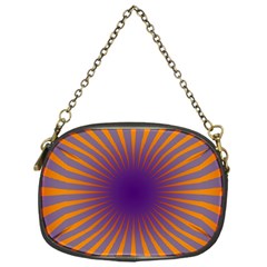 Retro Circle Lines Rays Orange Chain Purses (one Side)  by Amaryn4rt