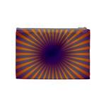 Retro Circle Lines Rays Orange Cosmetic Bag (Medium)  Back