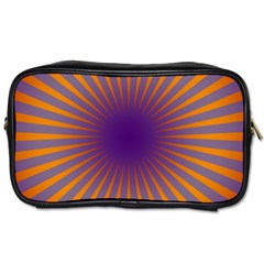 Retro Circle Lines Rays Orange Toiletries Bags by Amaryn4rt