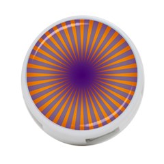 Retro Circle Lines Rays Orange 4-port Usb Hub (one Side) by Amaryn4rt