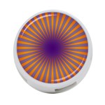 Retro Circle Lines Rays Orange 4-Port USB Hub (Two Sides)  Front