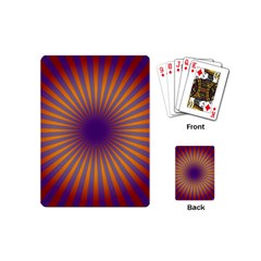 Retro Circle Lines Rays Orange Playing Cards (mini)  by Amaryn4rt