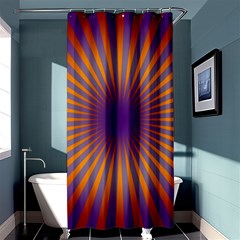 Retro Circle Lines Rays Orange Shower Curtain 36  X 72  (stall)  by Amaryn4rt