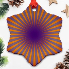 Retro Circle Lines Rays Orange Ornament (snowflake) by Amaryn4rt