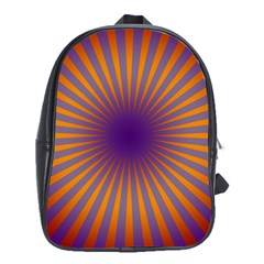 Retro Circle Lines Rays Orange School Bags (xl)  by Amaryn4rt