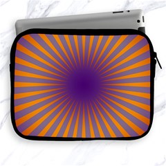 Retro Circle Lines Rays Orange Apple Ipad 2/3/4 Zipper Cases by Amaryn4rt