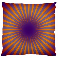 Retro Circle Lines Rays Orange Standard Flano Cushion Case (one Side) by Amaryn4rt