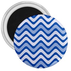 Waves Wavy Lines Pattern Design 3  Magnets by Amaryn4rt