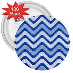 Waves Wavy Lines Pattern Design 3  Buttons (100 Pack)  by Amaryn4rt