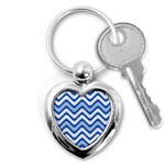 Waves Wavy Lines Pattern Design Key Chains (Heart)  Front